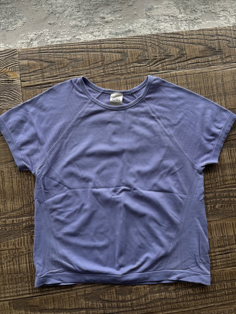 Athleta girl Lavender Ribbed Crew Short Sleeve Tee